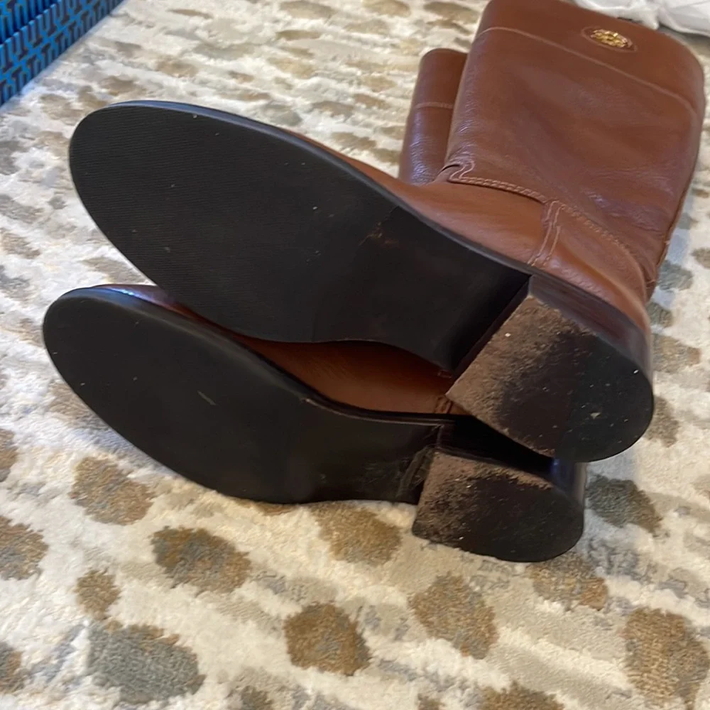Tory Burch “Junction” Brown Leather Riding Boots – Size 7, Box Included